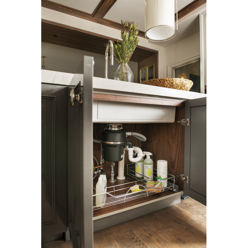 Chrome 33" Under Sink U-Shaped Pull Out Organizer