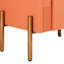 Table de chevet orange avec façade cannelée, 2 tiroirs, poignées à boutons en métal et textures horizontales verticales esthétiques, utilisation élégante de plusieurs pieds hauts-1728684921
