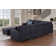 Shayle Artificial Leather Modular Sectional With Ottoman