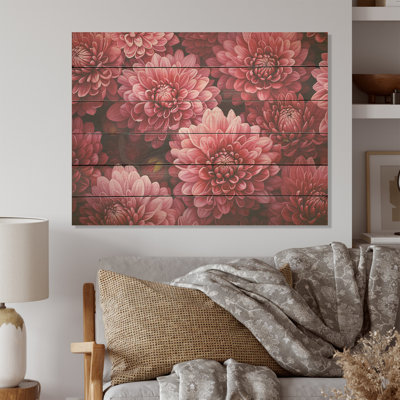 «Mums Musing» - marron, art sur bois de pin naturel