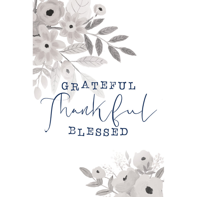 Grateful Blessed Grey - Wrapped Canvas Print, 30cm H x 20cm W x 3.8cm D