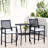 Patio Bar With Comfy Cushions, Steel Frame. For Backyards, Lawn, Deck, Poolside. All-Weather, Footrests, Black Design 3Pcs , Soft Cushioned Outdoor Decoration. Perfect For Tall Chairs Have