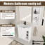 Ensemble de meuble-lavabo simple autoportant 28 po Denston et support de rangement mural 12 po-169914160