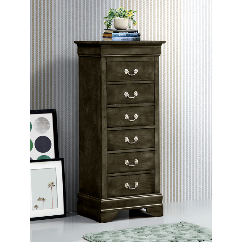 Commode 6 tiroirs Elegant Traditional, Gris