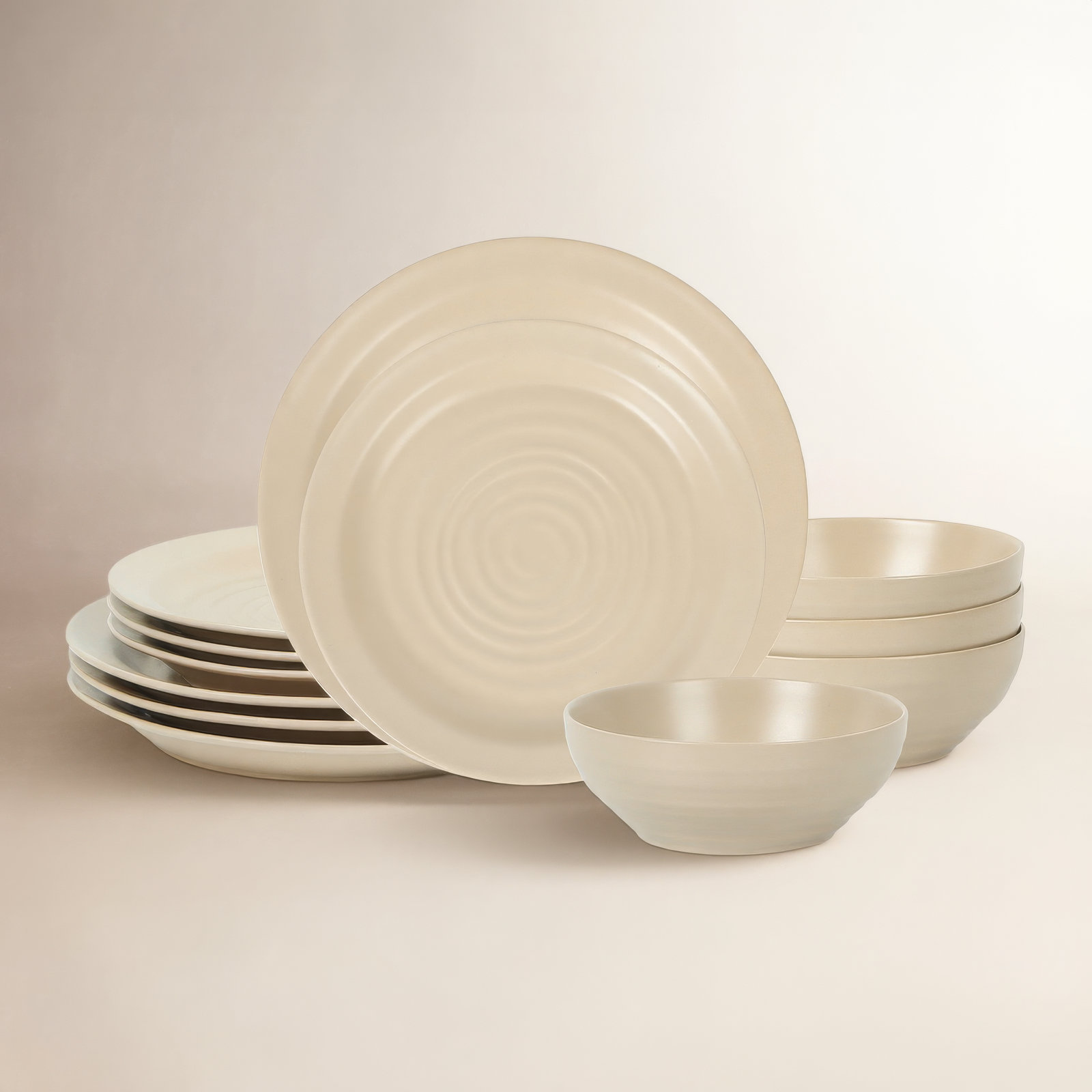 Stone Lain Orbit 12-Piece Dinnerware Set Stoneware, Beige