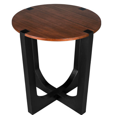 Side Table In Brown & Black, 22.20 - Inch Part, 26.2 High, For Books And Decorations, Indoor Outdoor Applicability Ratio, Effortless Assembly Strategy Solid Wood Table, 22.20-Inch Tabletop, 26.2-Inch
