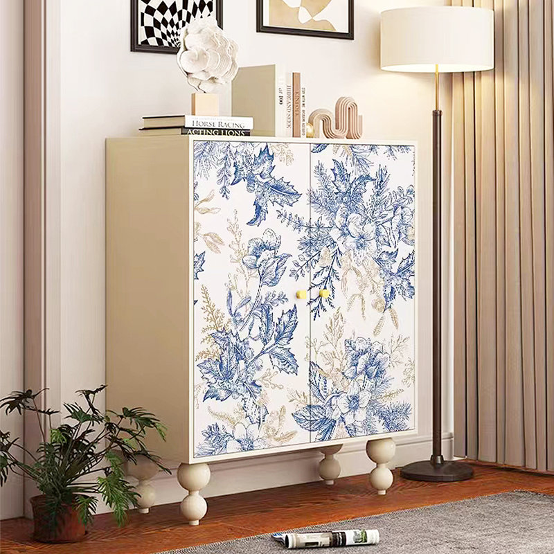 20 Pair Solid Wood Shoe Storage Cabinet, Cream