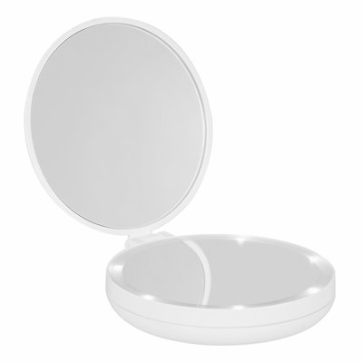 Dayyan Elevate LED Lighted Travel Magnifying Mirror, 1X/5X Magnification Compact Makeup Mirror with Lights