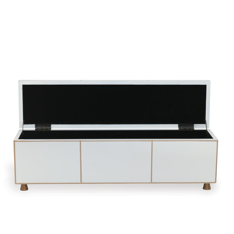 Soho Wood Decorative Box, White/Gold