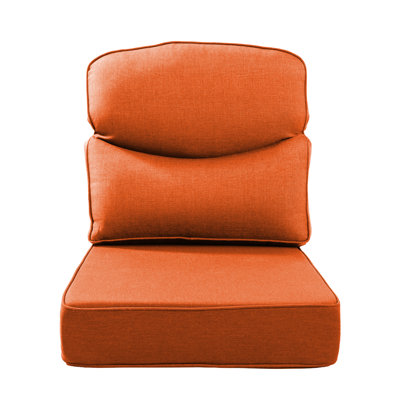 Deb Outdoor Patio Crescent Shape 6" Thick Seat & Back Furniture Cushion Set With Removable Cover