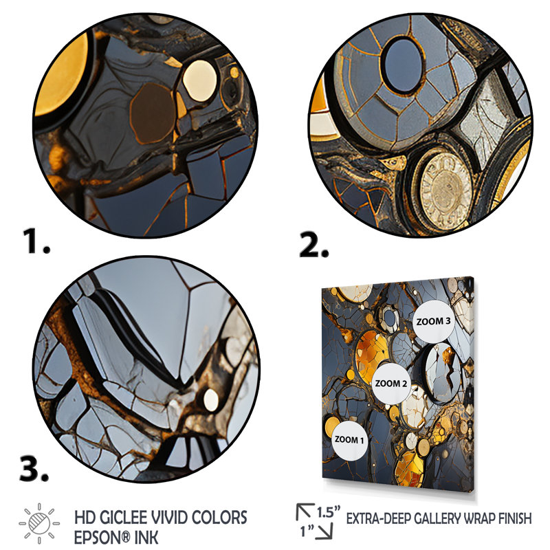 Marbre jaune et élégance I - art mural géométrique, H 44 po x l 34 po x P 1,5 po, Cadre flottant doré