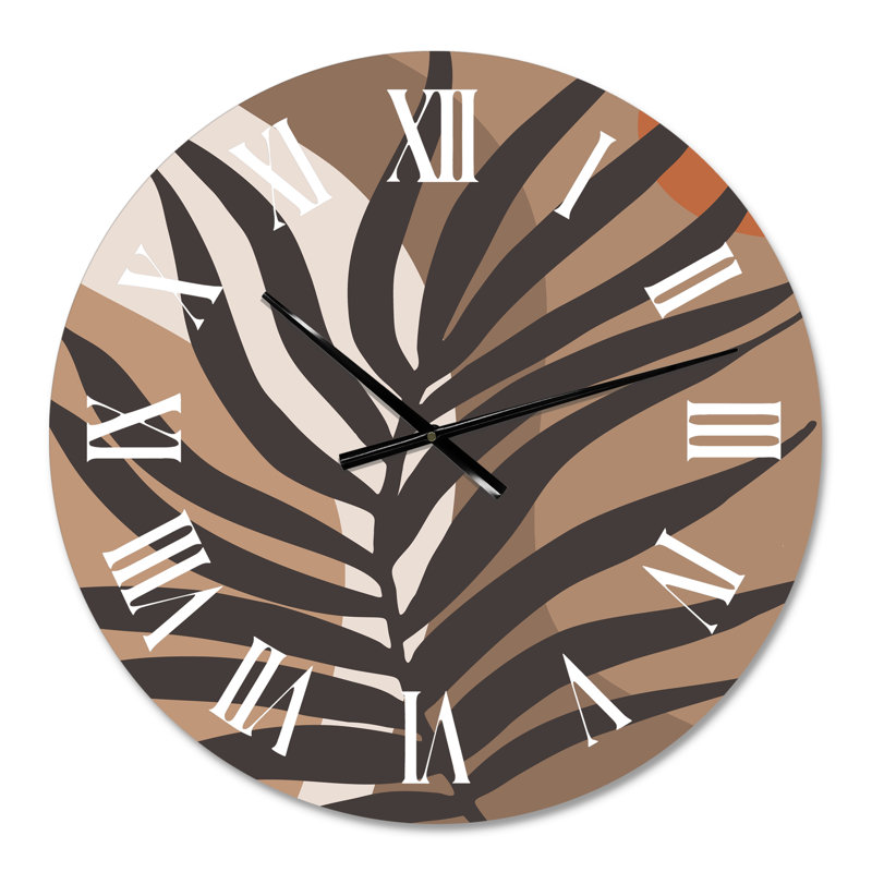 Tropical Tropical Silhouettes and Shapes II - Horloge murale moderne, Moyen