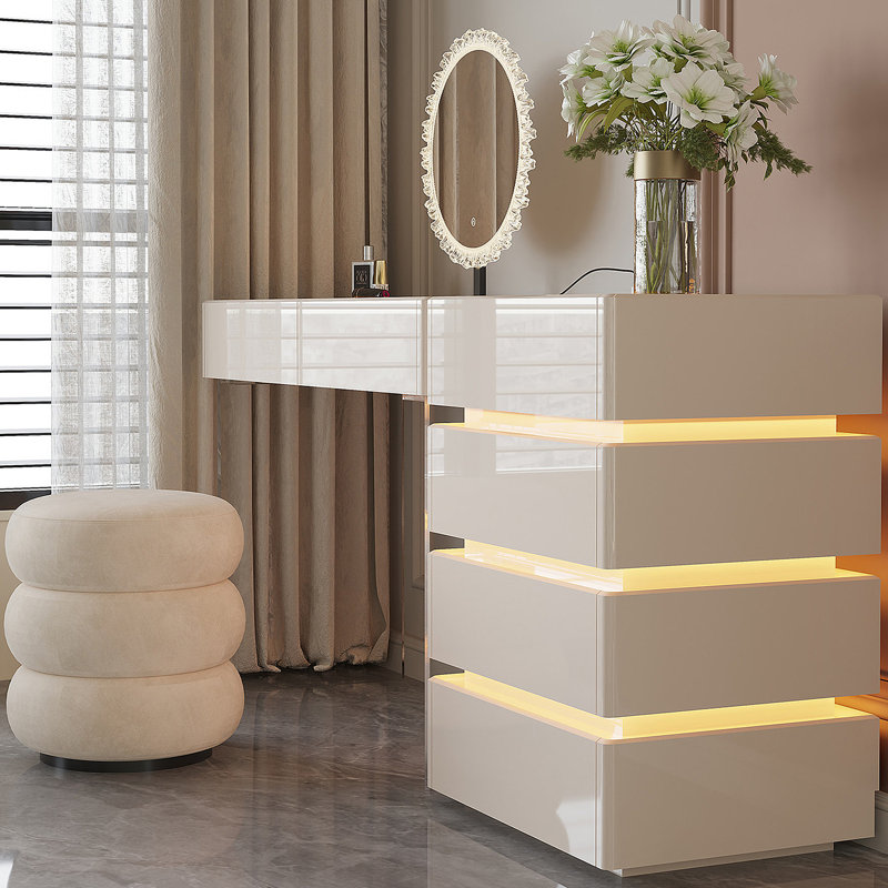 Meuble-lavabo flottant de luxe 31,5 po Modern Light