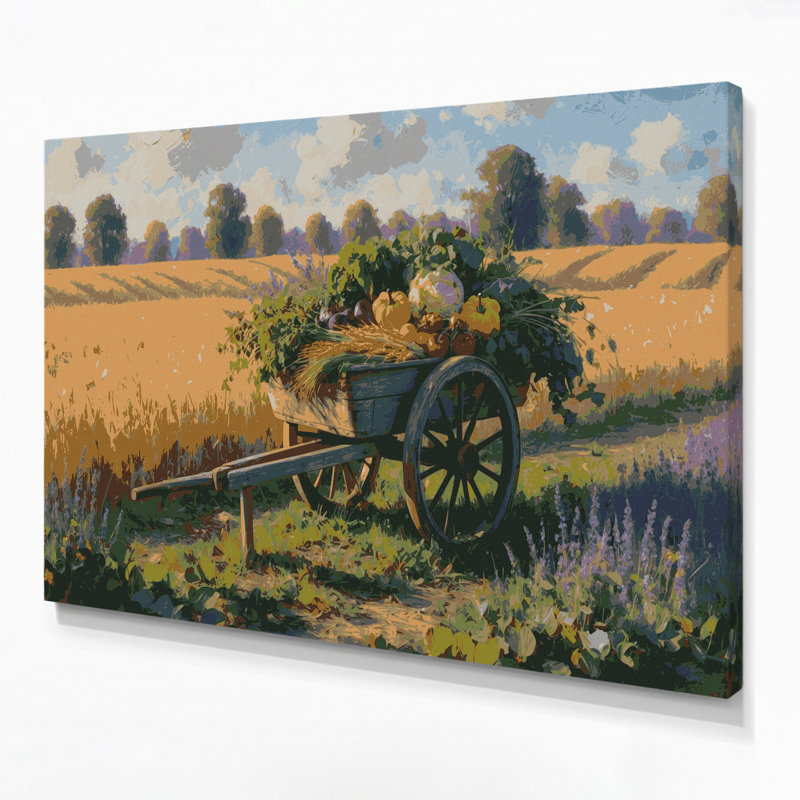 «Farm Wheelbarrows», art mural sur toile beige, H 11 po x l 14 po