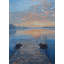 Calm dock - Beige Framed Matted Print for Home Decor