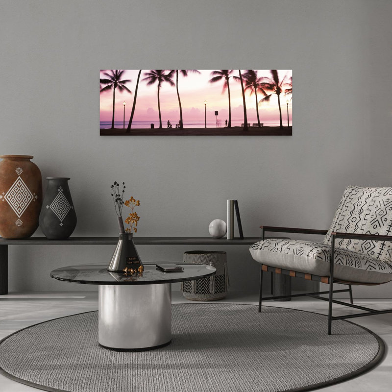 Palmiers sur la plage, Waikiki, Honolulu, Oahu, Hawaï, États-Unis, H 36 po x l 12 po