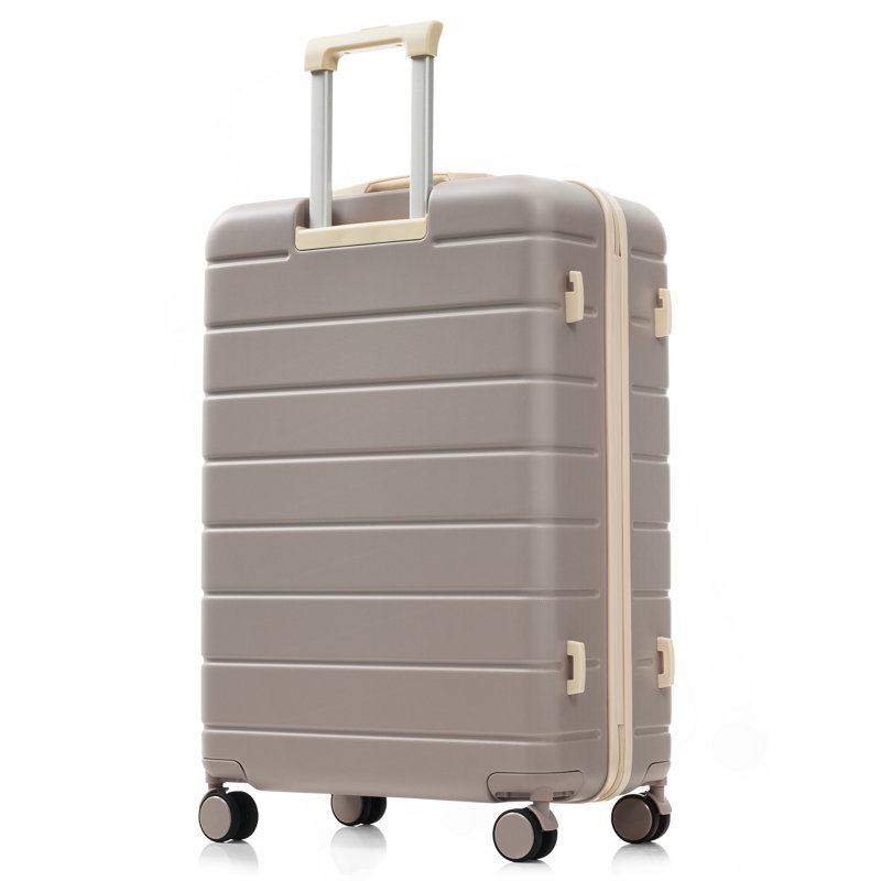 Ensemble de valises de voyage en ABS de qualité supérieure, ensemble de valises à verrou TSA 3 pièces avec des tailles de 20, 24 et 28 pouces avec roues pivotantes à 360 °, brun rosé