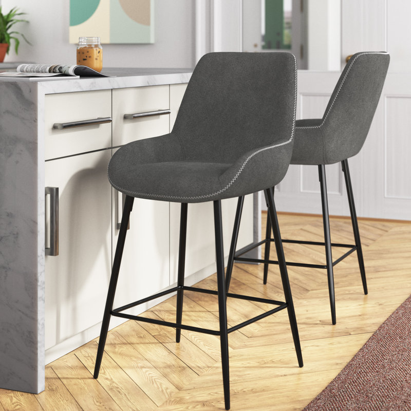 Tabouret de bar 25,98 po Haviland, Gris foncé