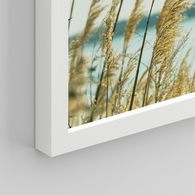 «White Winter California Beach Grass Ocean Horizons», impression sur papier 4 pièces, Blanc, H 16 po x l 12 po