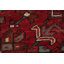 Tapis rouge en laine fabriqué à la main 9 x 12