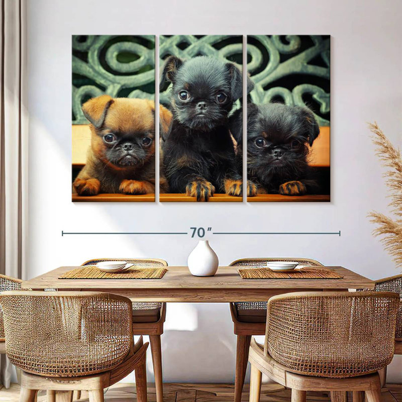Griffon Puppies, 32" H x 50" W