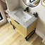 Meuble-lavabo autoportant en contreplaqué rayé pré-assemblé avec lavabo, tiroir et tablette ouverte-828234628-828234629-828234631