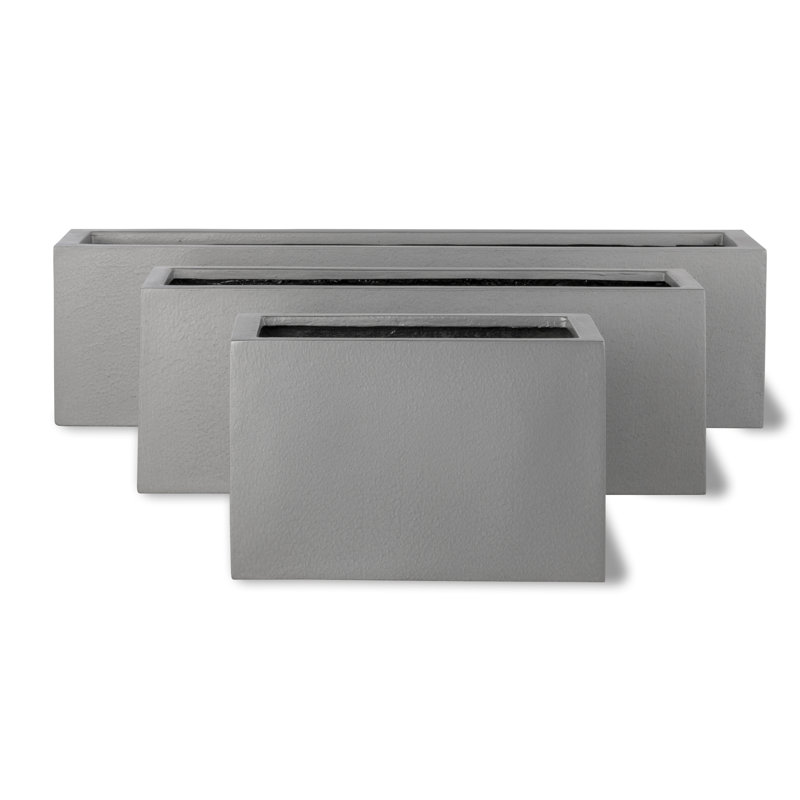 Hollriegel Fibreglass Window Box Planter, Small, Aluminium