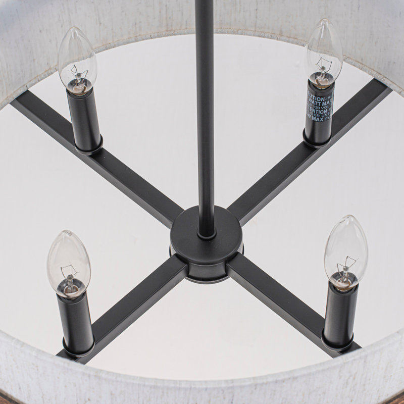 4-Light Dimmable Drum Chandelier