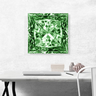 " Green Princess Cut Diamond Jewel "