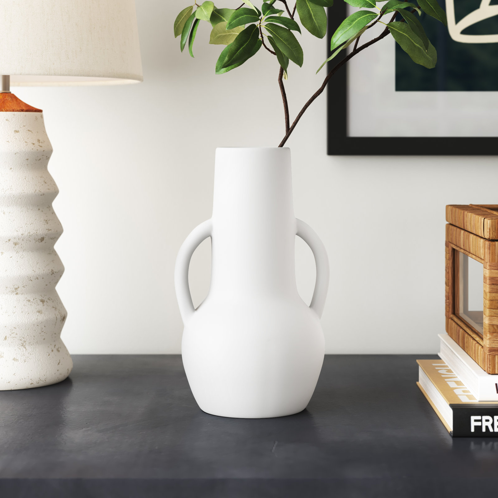 Ceramic Table Vase, White