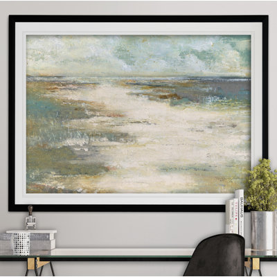 « misty coast », reproduction de peinture à l’acrylique encadrée