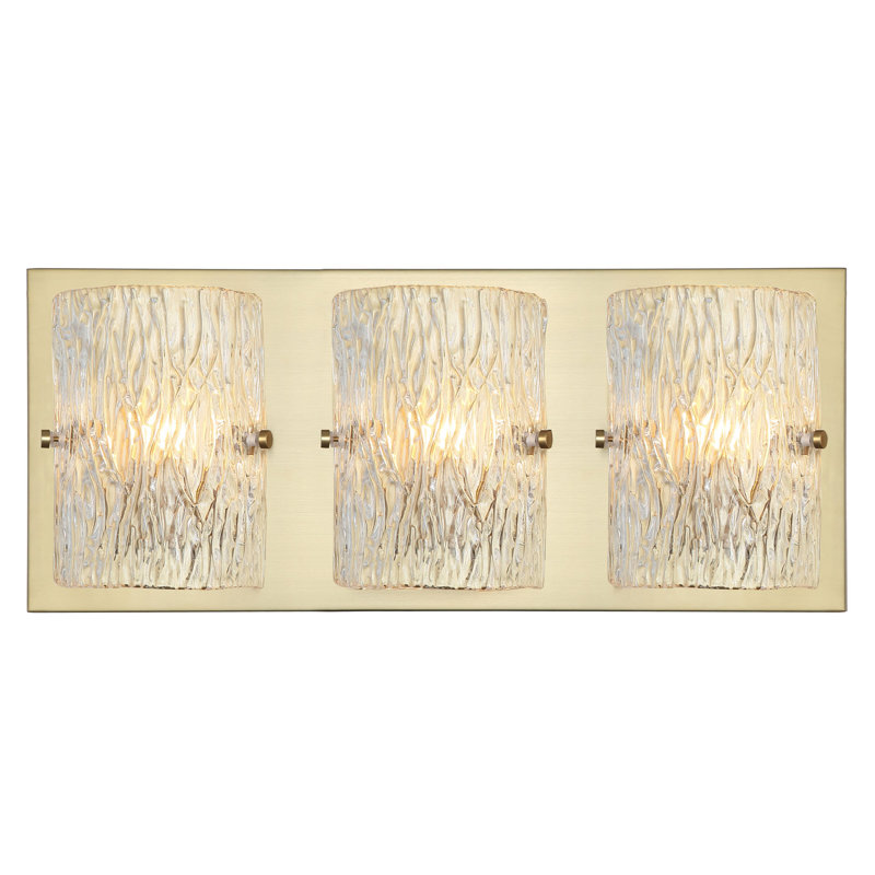 Morgan 3-Lt Bath/Vanity Light - Black, Satin Brass, 9.8"H x 23"W x 3.8"D, 3