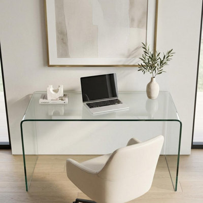 Bureau d'ordinateur 50 "en verre transparent