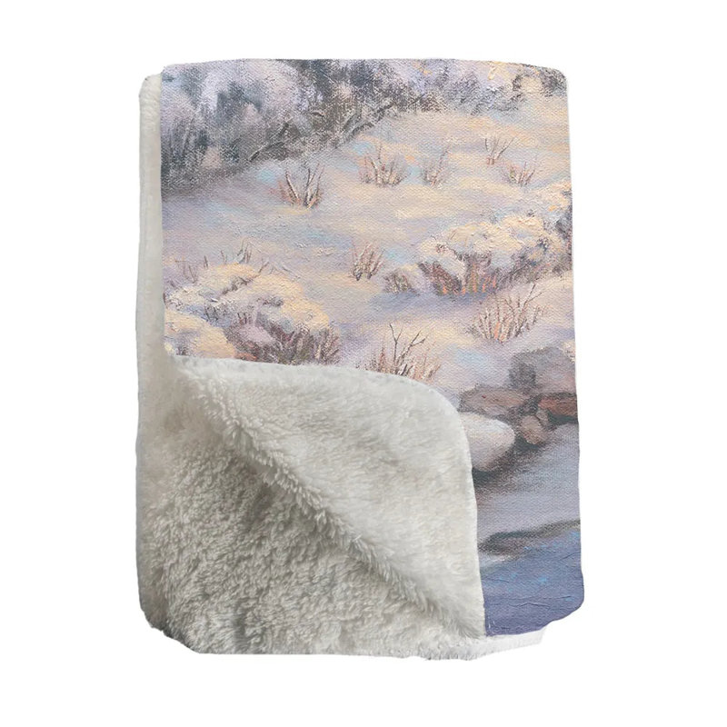 Jeté en sherpa Thomas Kinkade A Winter Retreat