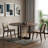60" Brown Solid Wood and Rattan Cross Leg Base Round Top Dining Table-1235879326-1235879322