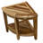 Ripley 22" Compact Teak Wide Corner Shower Outdoor Bench With Shelf In Natural Finish