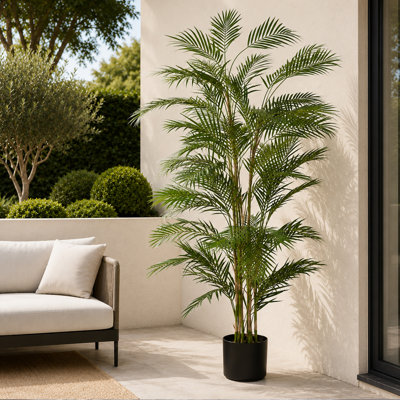 Leaf Large Artificial Palm Tree 180cm Faux Palm Tree in Pot Liner