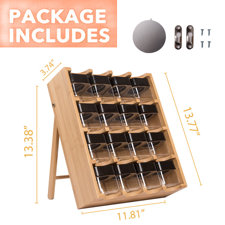 Kamenstein Kamenstein Bamboo Inspirations Spice Rack with Leaf Labels,  16-Cube, Wayfair