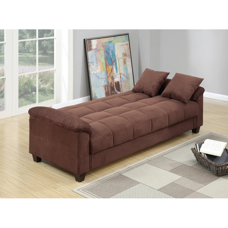 Microfiber Convertible Sofa, Chocolate Microfiber