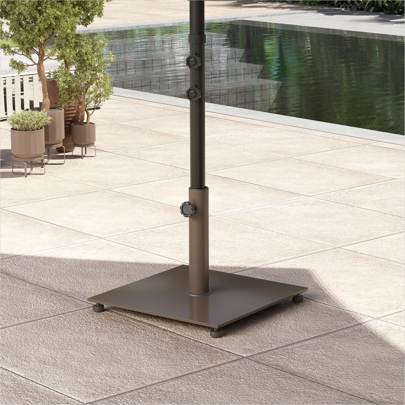Parasols en métal et accessoires pour l'extérieur, 1,5 po, avec conception réglable, Brun