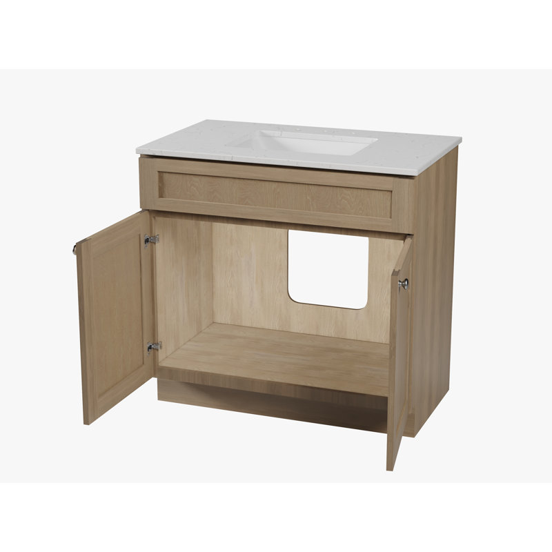 Chrisna 36" Single Bathroom Vanity Set, Natural Oak