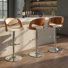 Phoebe Adjustable Bar Stool with Rounded T Footrest (Set of 2)