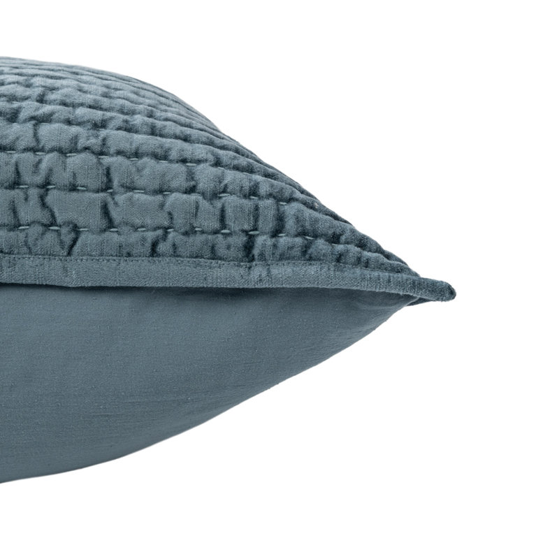 Bari Velvet Rayon Euro Sham, Stone Blue