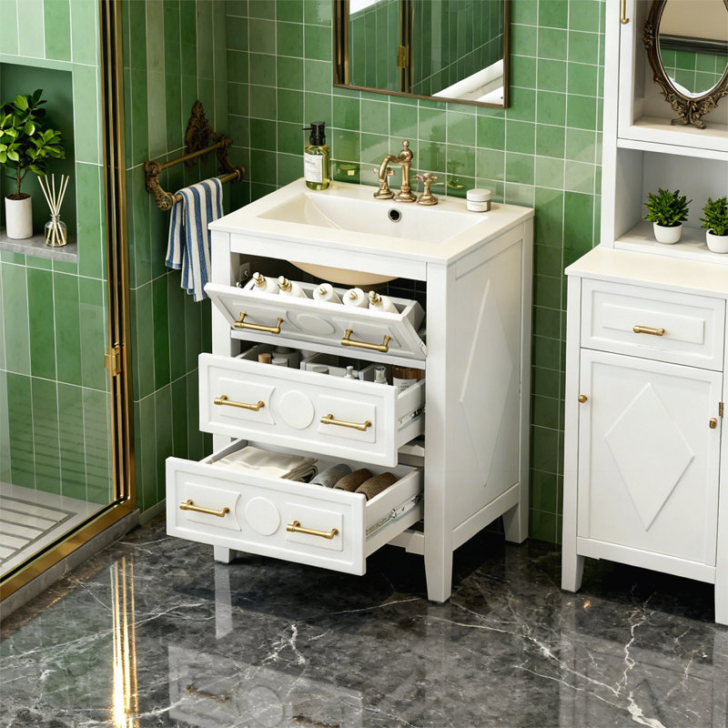 Armoire de rangement en bois, Blanc