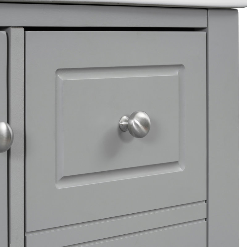Meuble-lavabo de salle de bain avec lavabo, Gris
