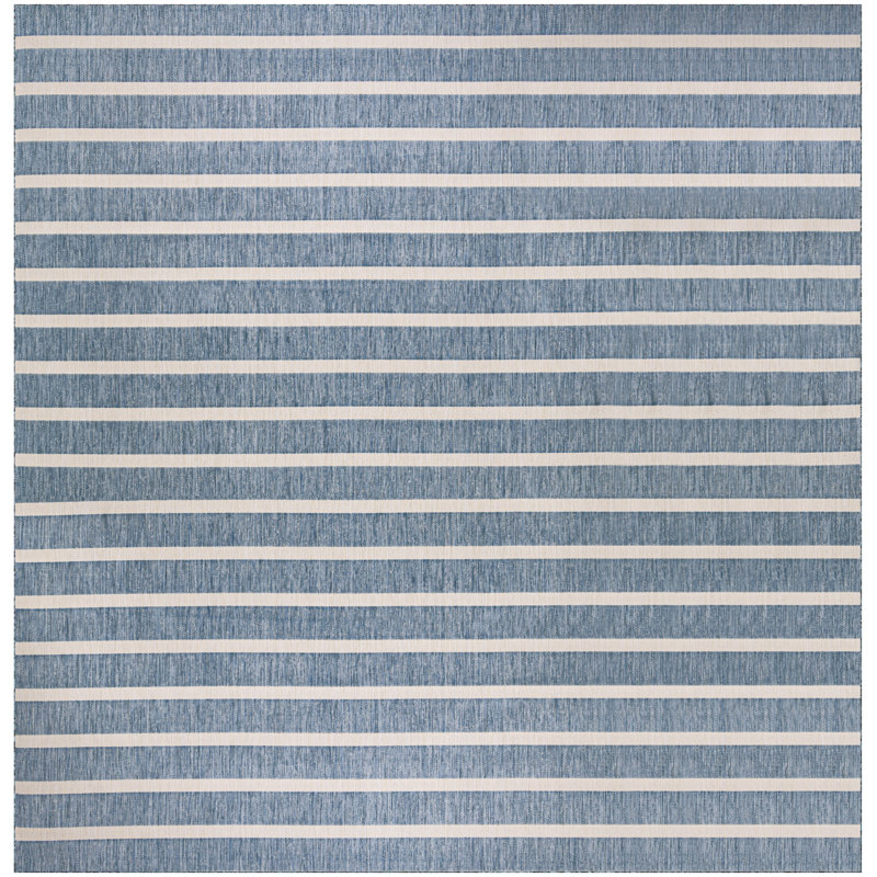  Positano 8' x Square Navy Ivory Modern Rug, Square 8'