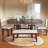 6-Piece Extendable Dining Set with Curved Tabletop & Bench Seating