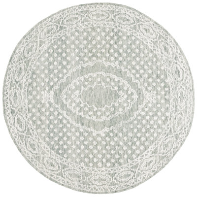 Ramintas Ebony Hand Tufted Wool Cotton Oriental Rug in Ivory/Gray