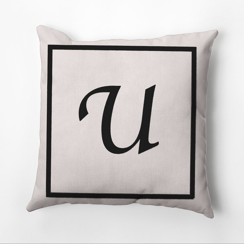 Reversible Throw Pillow, 16"x16", Flax/Black, U