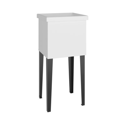 Bari Freestanding and Compact Plastic Laundry Utility Sink with Four Legs, Utility Tub for Laundry Room, Garage or Kitchen